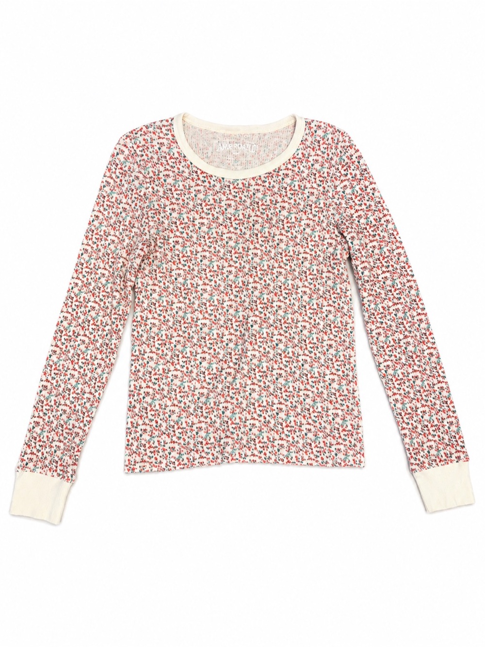 American Eagle Outfitters Cream Floral Long Sleeve Tee